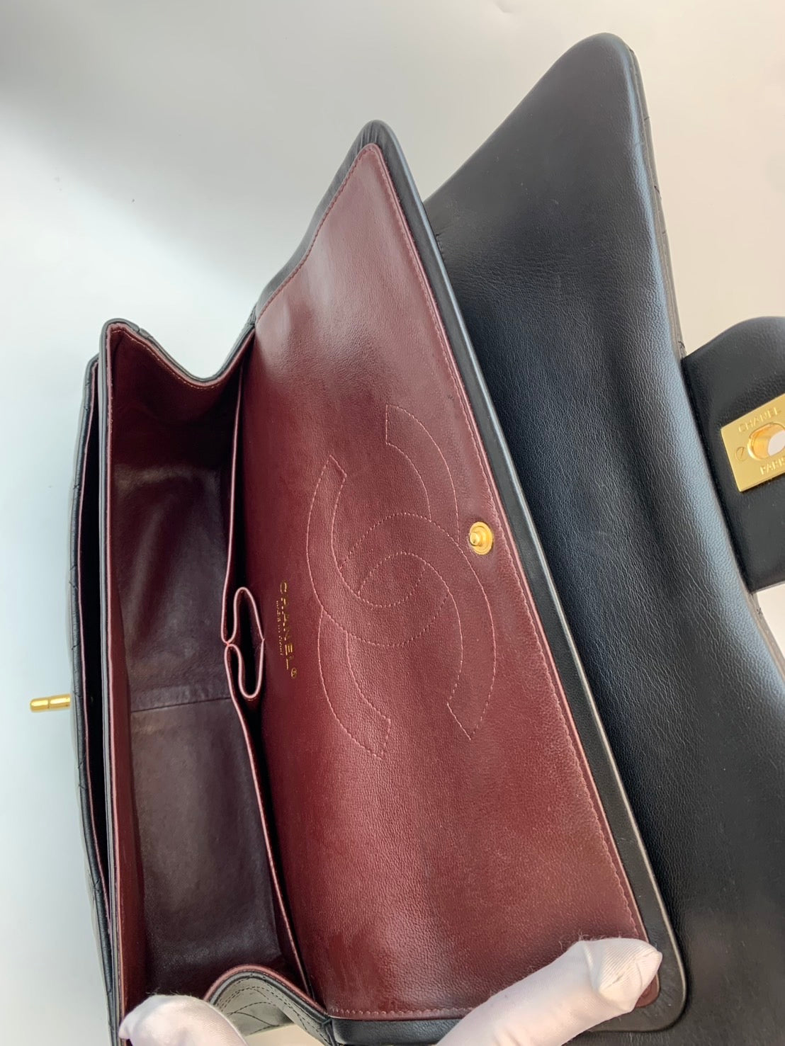 CHANEL Classic Flap Jumbo ラムスキン ブラック ゴールド金具
