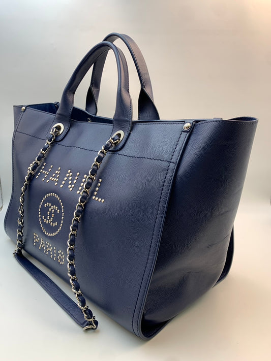 CHANEL Deauville Tote Medium グレインドカーフ