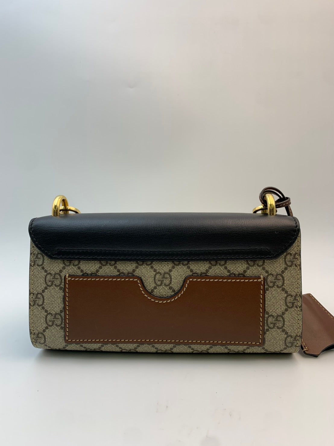 GUCCI Padlock GG Supreme キャンバス ベージュ/エボニー × ブラック