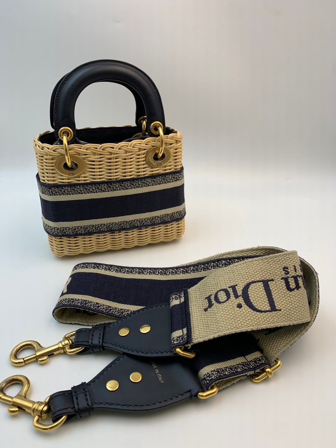 Dior Lady D-Lite Wicker スモール 2WAY ハンドバッグ SAランク