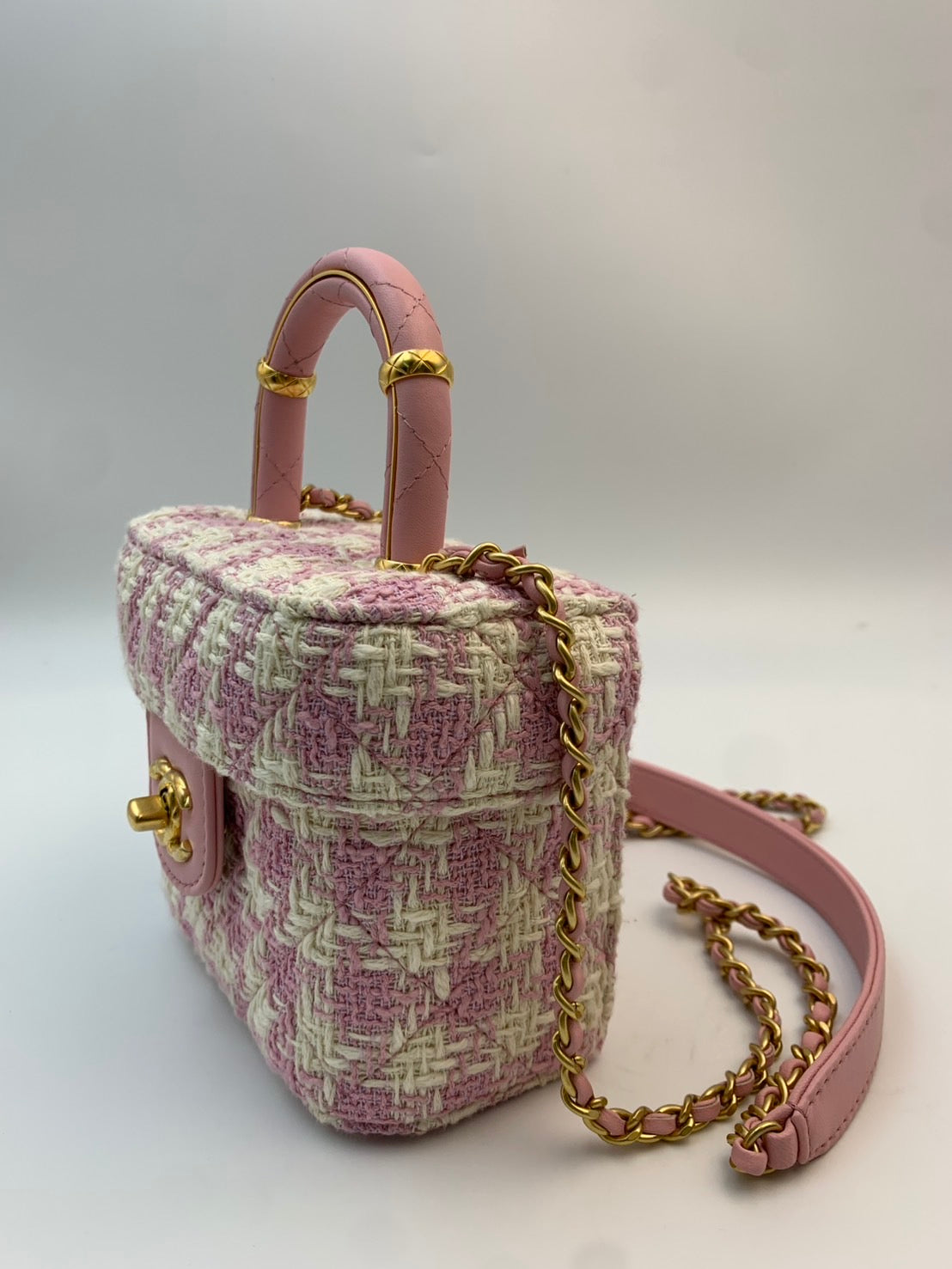 CHANEL Vanity Case Small ツイード × ラムスキン