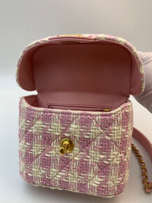CHANEL Vanity Case Small ツイード × ラムスキン