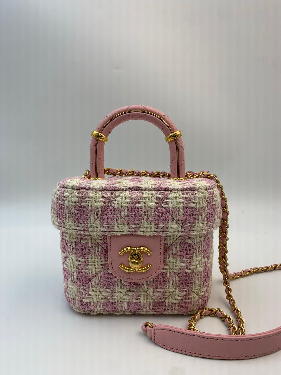 CHANEL Vanity Case Small ツイード × ラムスキン