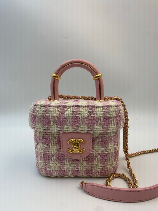 CHANEL Vanity Case Small ツイード × ラムスキン