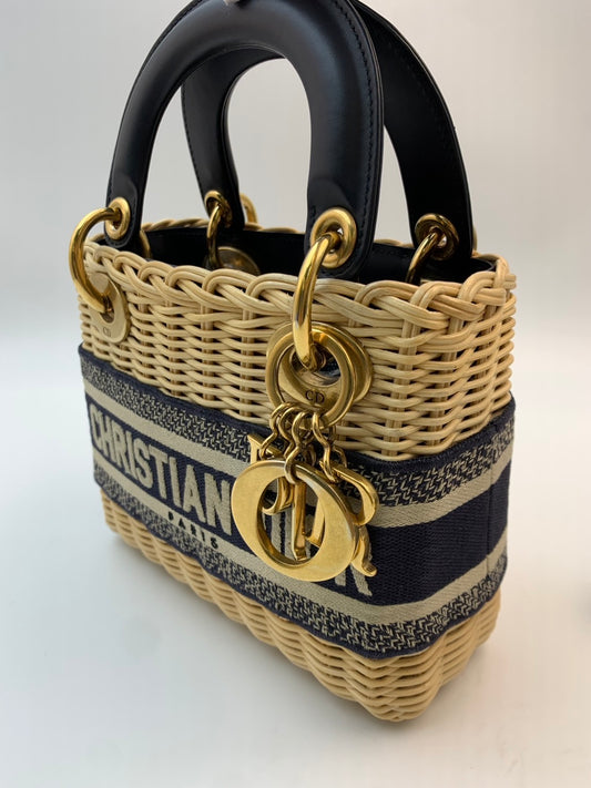 Dior Lady D-Lite Wicker スモール 2WAY ハンドバッグ SAランク